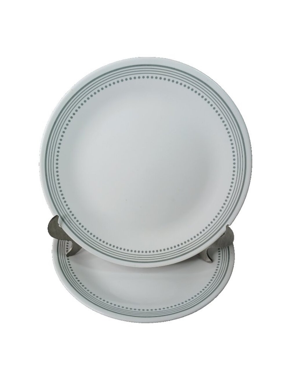 Corelle Mystic Gray Corning 2 Dinner Plates Made in USA 10" Vitrelle Glass